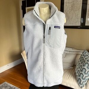 Patagonia Classic Retro-X Fleece Vest White w/Light Gray Pocket